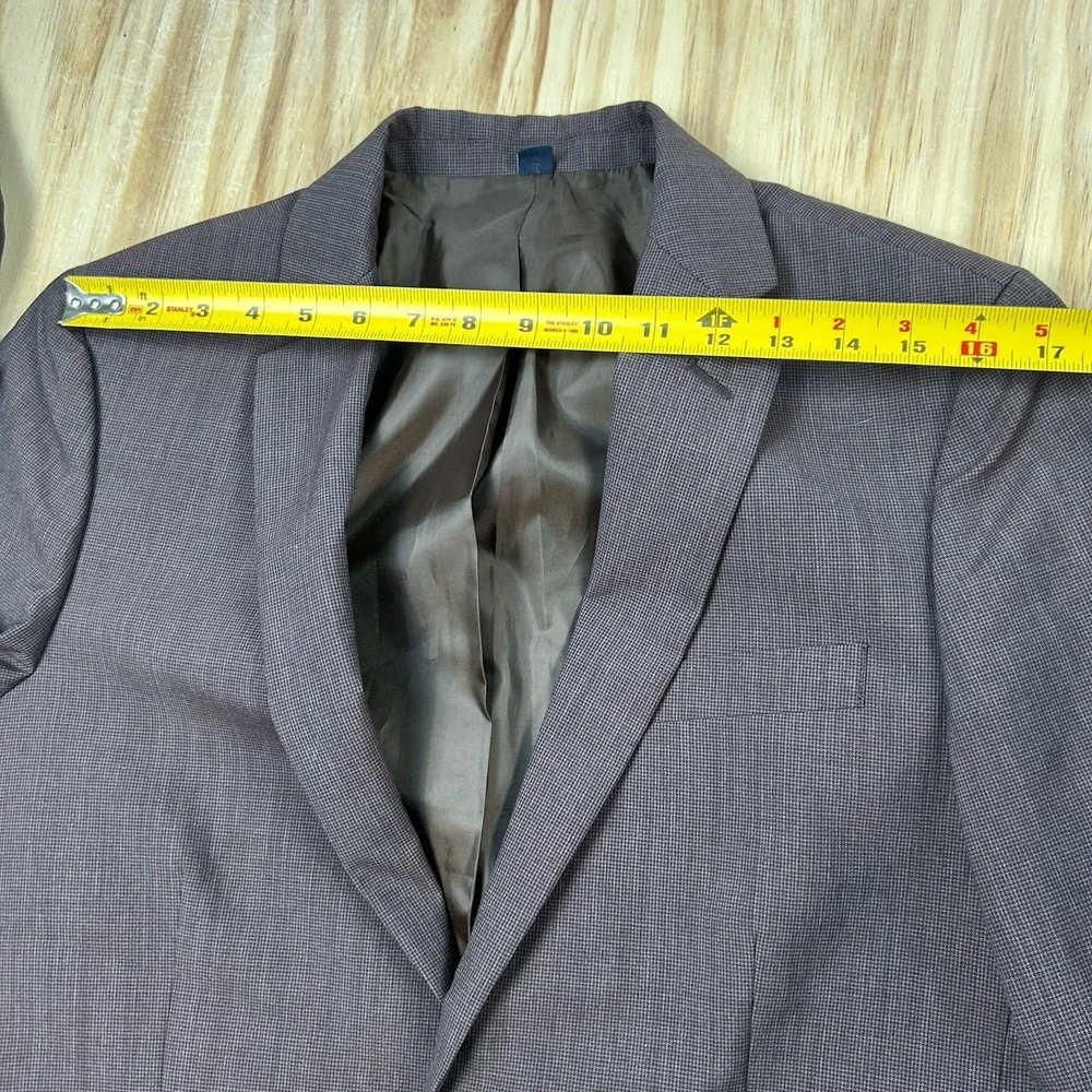 J. Crew Thompson Blazer Men 38R Maroon‎ Wool Blend Houndstooth Preppy